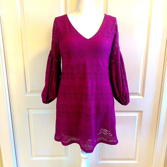 Magenta lace v neck dress 🩷 - Picture 2 of 14